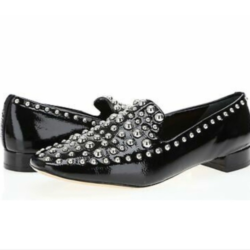 Like New HALOGEN Kaylee Patent Leather Studded Loafers